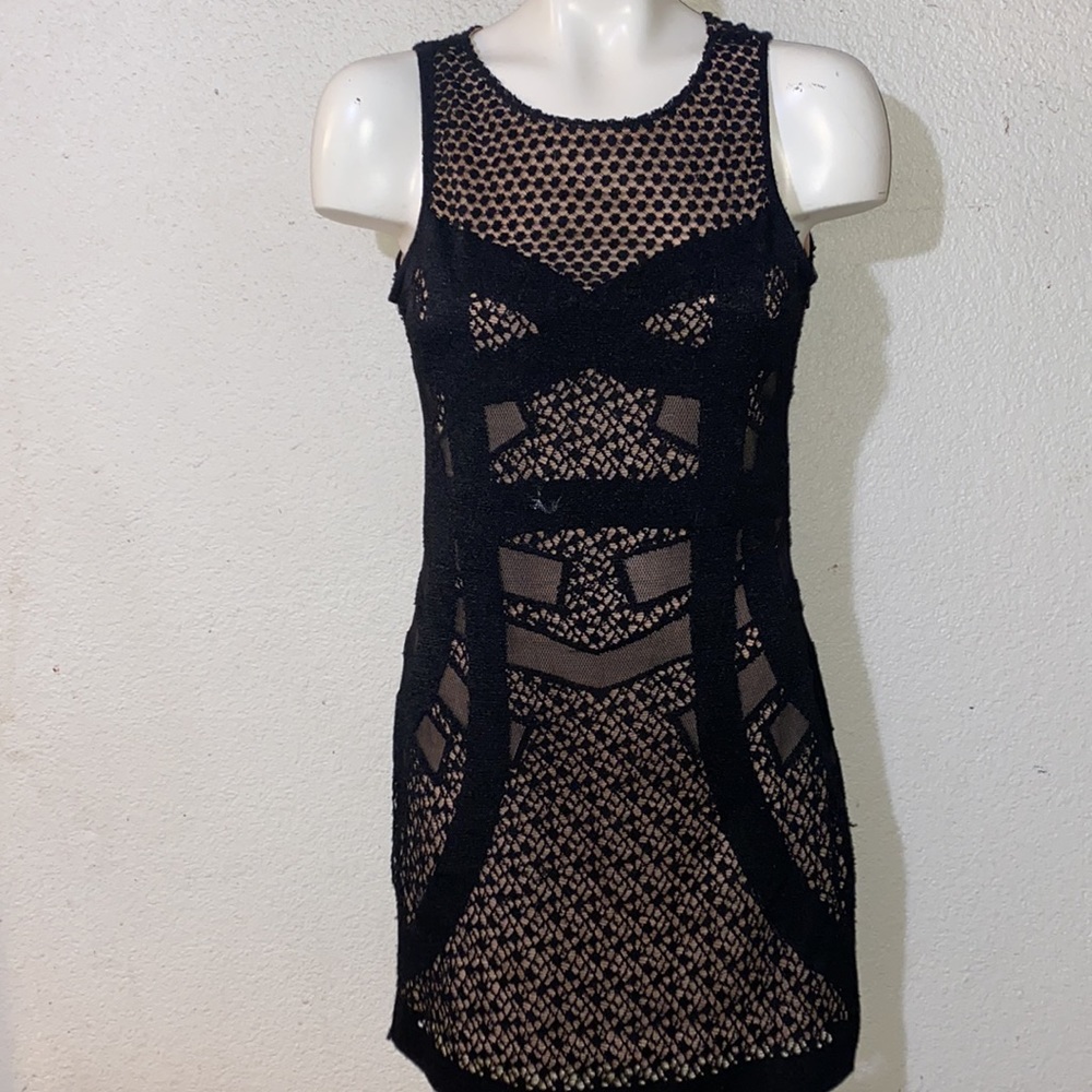 Zara Woman -S- Black Lace Bodycon Wiggle Dress
